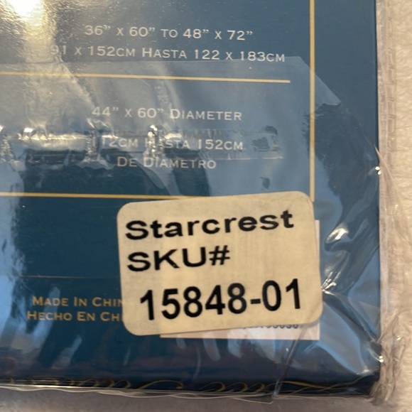 63” Round Vtg Starcrest White Lace Tablecloth Scalloped Edges - Picture 8 of 8